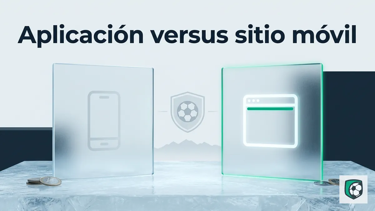 Comparación visual entre una aplicación nativa no confirmada y el sitio móvil que sí funciona en Ivibet Chile