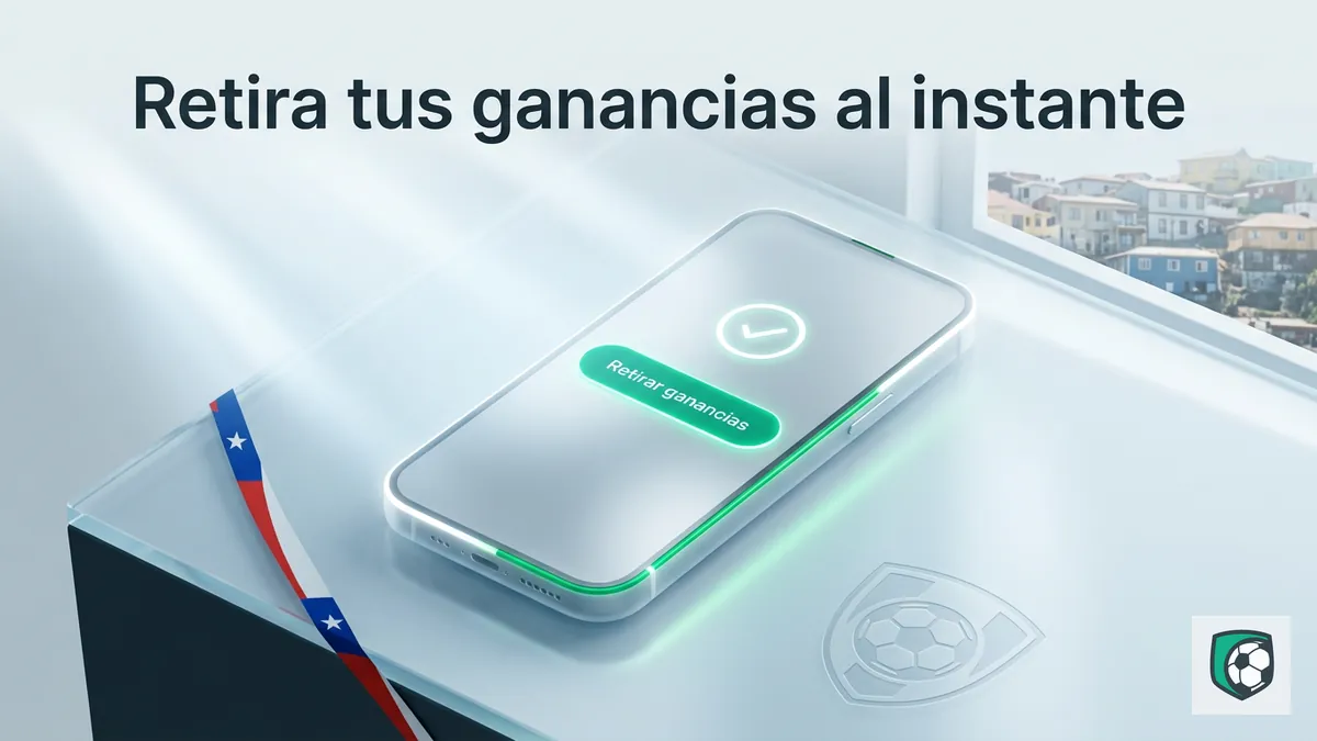 Teléfono con pantalla de retiro instantáneo de ganancias en la app de apuestas deportivas de Ivibet Chile