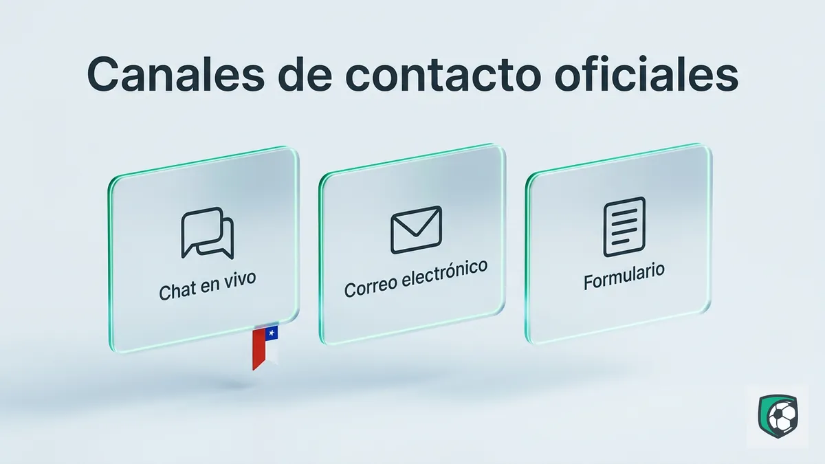Tres pantallas de vidrio esmerilado con los canales de contacto de Ivibet Chile: chat, correo y formulario