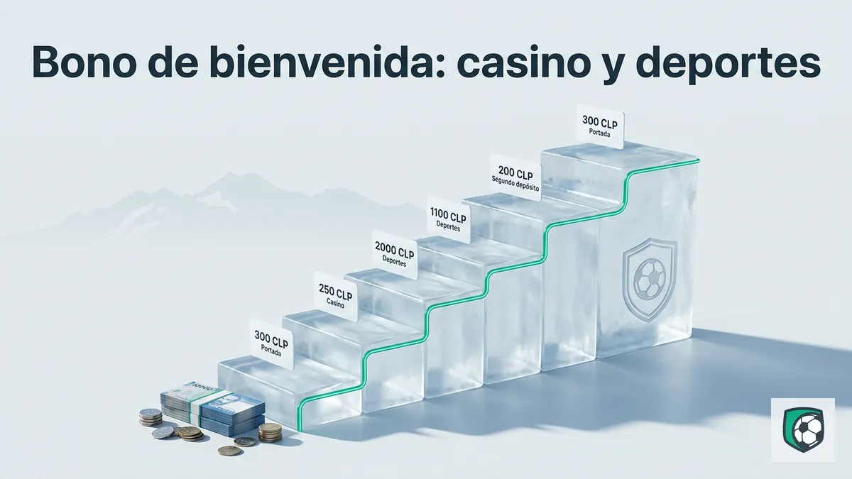 Escalera de tarjetas de bono de Ivibet en pesos chilenos, del depósito de casino al paquete de portada