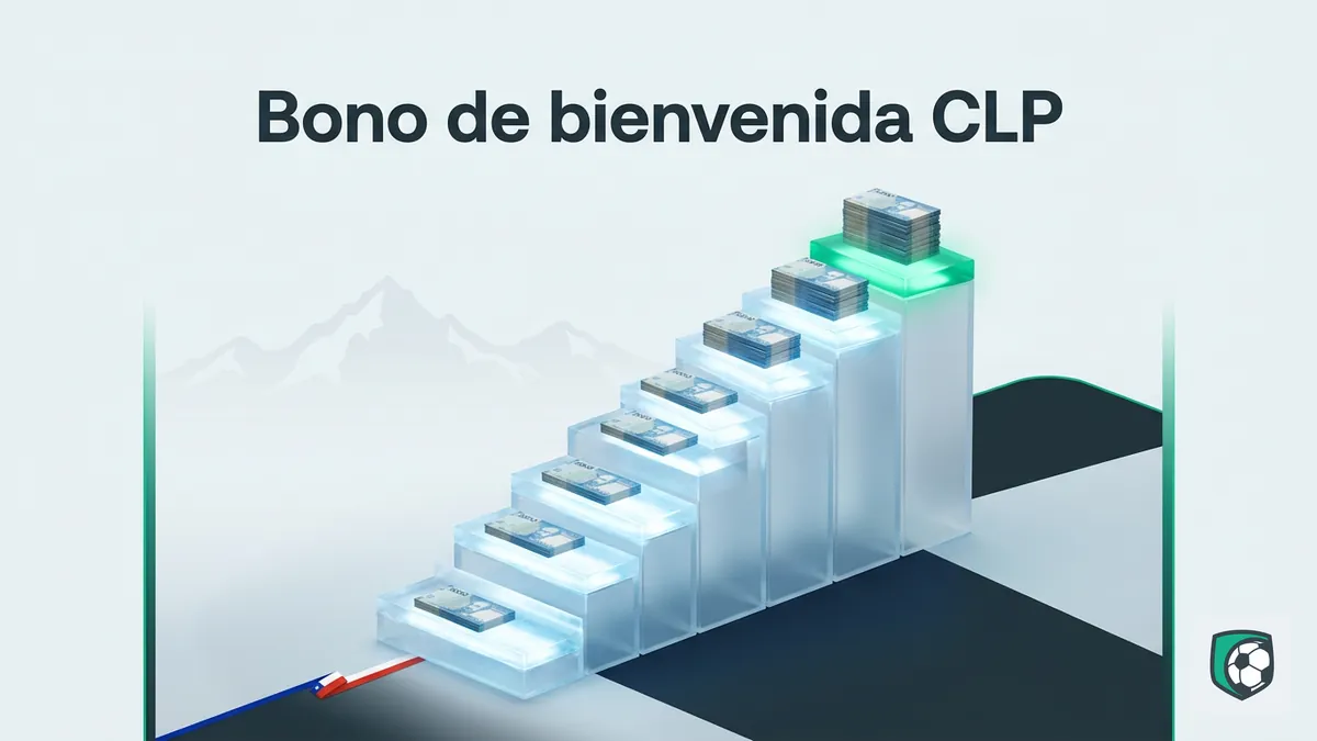 Bono de bienvenida en Ivibet Chile con montos en pesos chilenos en escalera de vidrio
