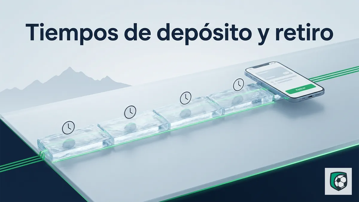 Línea de tiempo de vidrio helado con smartphone mostrando el retiro en Ivibet Chile