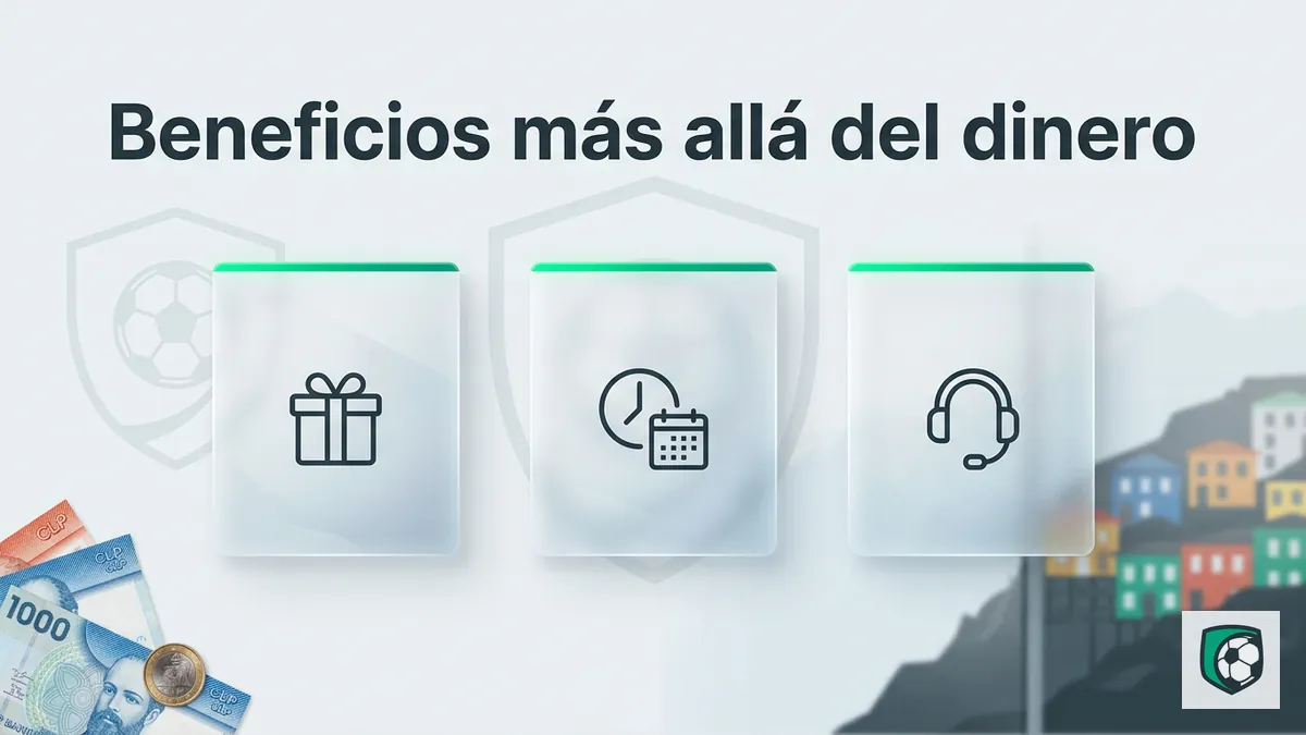 Tres tarjetas de vidrio helado con íconos de beneficios VIP de Ivibet, además de los premios en dinero